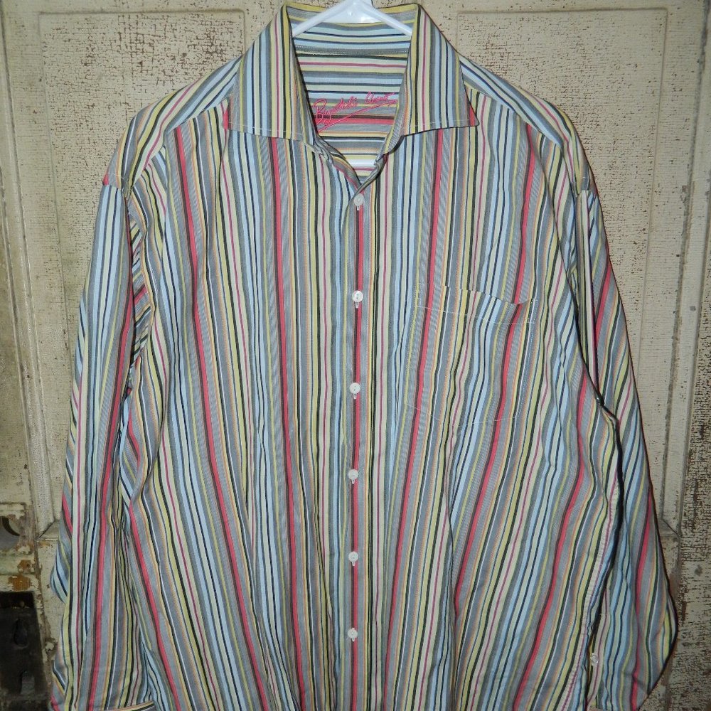 Bugatchi Uomo Mens Button Front Shirt Size L (G-4)